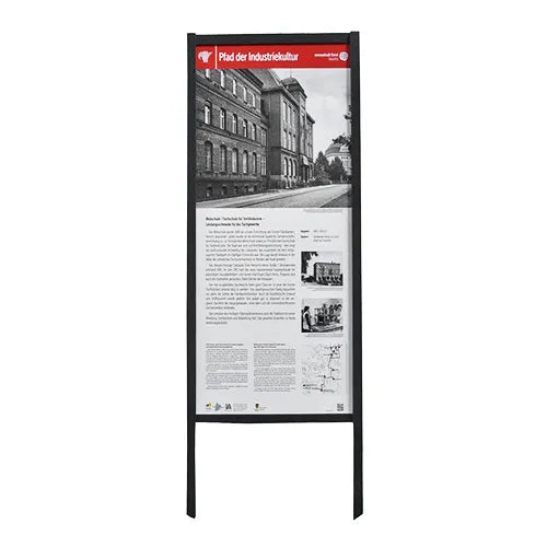 Werbepylon Stele Schildfronten Plan mit Rahmenprofil Informationstafeln Outdoor